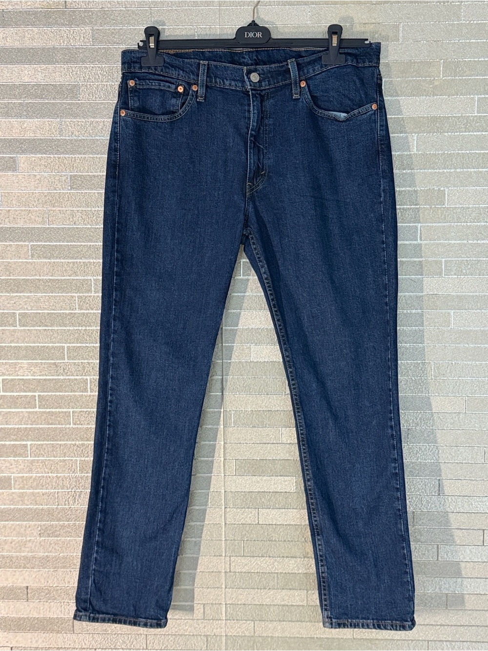 Levi Strauss 36x30 Men's Slim Straight Dark Indigo Jeans
